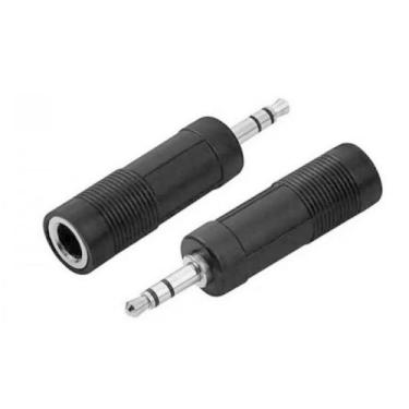 Imagem de Kit com 2 Conectores Plug de Aúdio e Microfone P2 Macho para P10 Fêmea