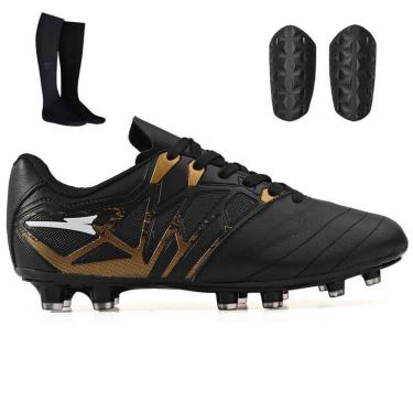 Imagem de Kit com Chuteira Trava Macia + Meião e Caneleira Adulto-Masculino