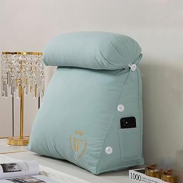 Imagem de Almofada de leitura triangular de cunha, almofada de suporte lombar com capa removível para sofá, cadeira e costas, travesseiro portátil de pelúcia para descanso de mulher grávida, descanso ergonômico