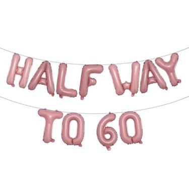 Imagem de Faixa de balão multicolorida Halfway To 60 - Banner de feliz aniversário de 30 anos - Decorações e suprimentos de festa de 30º aniversário - Decorações de aniversário de 30 anos de casamento (HALFWAY