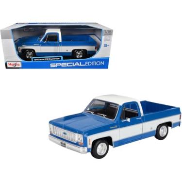 Imagem de 1974 Chevrolet C10 Cheyenne Super Maisto 1:18 Scale Die-Cast Pickup – Opening Hood, Doors & Tailgate – Detailed Engine, Chassis & Interior – Premium Collectible Model