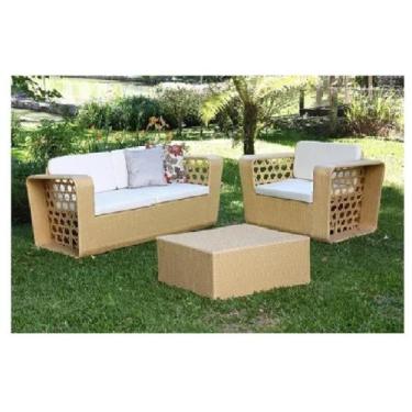 Imagem de Jogo De Sofá 2 Lugares Fibra Sintética Área Externa Varanda - Sarah Mó