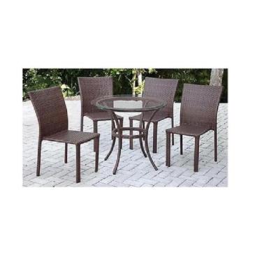 Imagem de Conjunto De Mesa 4 Cadeiras Alumínio Jardim Area Externa - Sarah Móvei