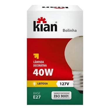 Imagem de Lampada Incand Bolinha 40w E-27 127v Leitosa - Kian
