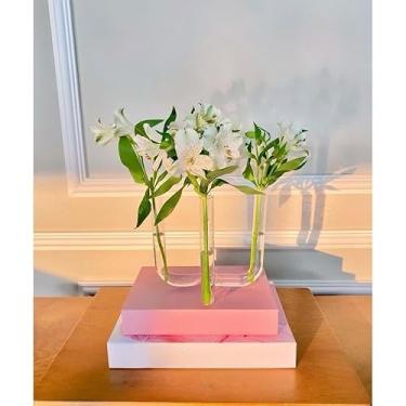 Imagem de Vaso Tubo de Vidro Decorativo – 3, 4 ou 5 Tubos | Design Moderno Artesanal para Arranjos Florais e Decoração Elegante(4 tubos grande)