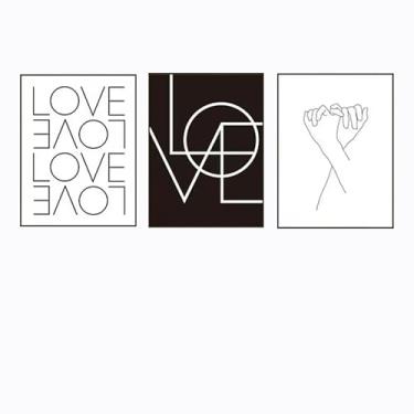 Imagem de PHWWDSUQA 3 peças, arte de parede minimalista em tela preta e branca, pintura amorosa para casais, quarto, pôster, arte, imagens, banheiro, sala de estar, parede, 40 x 60 cm, sem moldura