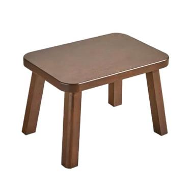 Imagem de Bothyi Pequeno baixo sofá otomano apoio para os pés moderno multiuso sapato mudando fezes, descanso de pé de madeira para entrada de casa, marrom escuro