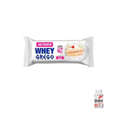 Imagem de Kit Whey Grego Bar Bolo de Festa + Creatina Cápsulas 120caps Health Labs