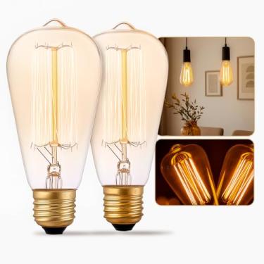 Imagem de Kit 2 Lâmpadas Led Filamento Vintage E27 220v Luz Âmbar 4w