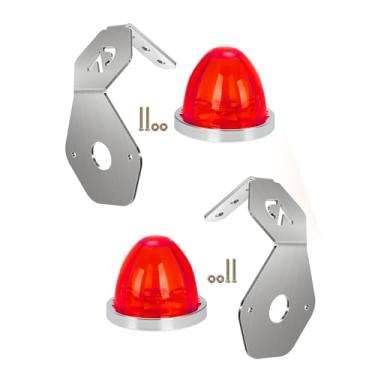 Imagem de Foruly 2 peças 17 luzes LED de melancia com suporte de montagem espelhada – Kit de luzes de sinalização de seta de parada de função dupla para caminhões Peterbilt Freightliner Kenworth Semi-Trucks