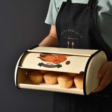 Imagem de Porta Pao Decorado Tampa Retratil Cesto Bolo Grande