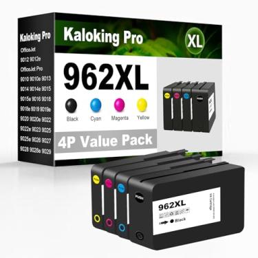 Imagem de Cartuchos de tinta 962XL de substituição para HP 962XL pacote combo 962 XL para impressora Officejet Pro 9015e 9010 9025e 9015 9025 9018e 9025e 9020 (pacote com 4)
