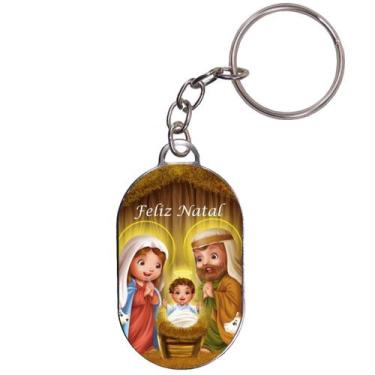Imagem de 50 Chaveiros Chapinha Presépio Natal Resinado Prata - SJO Artigos Reli