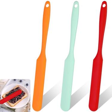 Imagem de 3 espátulas, espátulas de silicone de grau alimentício de 23 cm de comprimento para assar, espalhador de geleia antiaderente de alta resistência ao calor para pote de cozinha, liquidificador,
