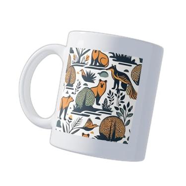 Imagem de Caneca Xícara Café Porcelana 300ml Com Design de Vida Selvagem