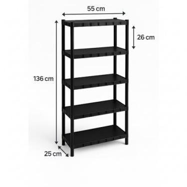 Imagem de Estante com 5 Prateleira Organizadora de Plástico Modular Multiuso para Cozinha e Quarto(5 Prateleiras)