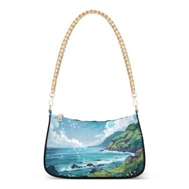 Imagem de CEBUGI Bolsa tiracolo feminina bolsa de ombro costa elegante bolsa clutch com alça de corrente