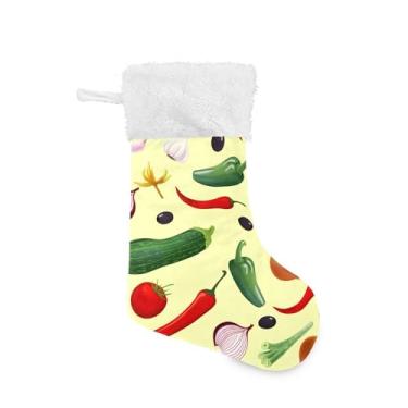 Imagem de xigua Meia de Natal com legumes, colorida, personalizada, grande, doces, presente pendurado, meias de Natal, decoração para decoração de festa de férias em família, lareira