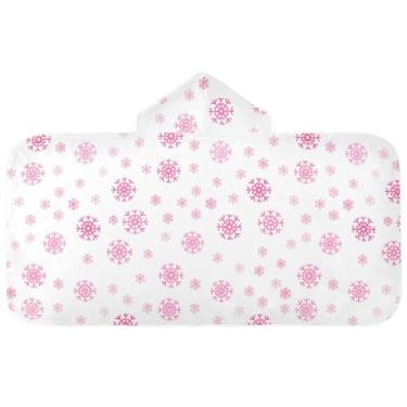 Imagem de Burbuja Toalha de banho com capuz de laço rosa para crianças, toalha de praia de pelúcia macia absorvente para chá de meninas e meninos 3-10 anos, 61 x 127 cm
