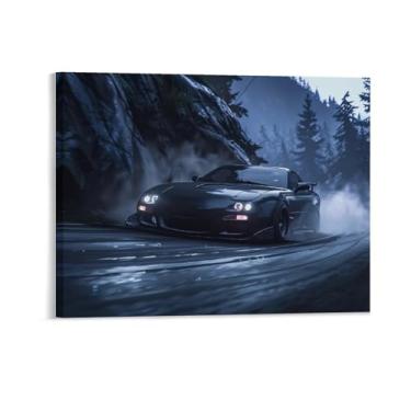 Imagem de HouLaiZhe Drift Sports Car Rx7 Jdm Night Cool Posters Tela Estética Decoração de Parede Pintura de Parede Impressões Sala de Galeria Decoração de Parede para Quarto Sala de Estar Escritório 16 x 20