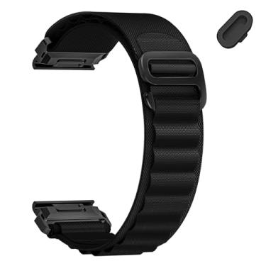 Imagem de MDBBLBM Pulseira de relógio de nylon de 22 mm compatível com Garmin Quatix/Tactix/Fenix 8 de 47 mm/Fenix 7/7 Pro/6/6 Pro/5/5 Plus/E, pulseira para Descent G2/G1 Solar/Epix Pro-47 mm/Forerunner 965/955