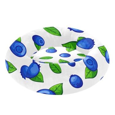 Imagem de SEHANY Cama fofa para cachorro de rosquinha de mirtilo, removível e lavável, pequena cama redonda para gatos, cama fofa super macia para animais de estimação com fundo antiderrapante para cães