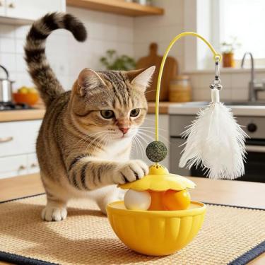 Imagem de Brinquedos de Enriquecimento para Gatos,Vara de Brincar para Pets com Bolas de Catnip,Brinquedo de Vara para Gatinhos | Para Gatinhos de Porte Pequeno e Médio Uso em Interior e Exterior em Quintal