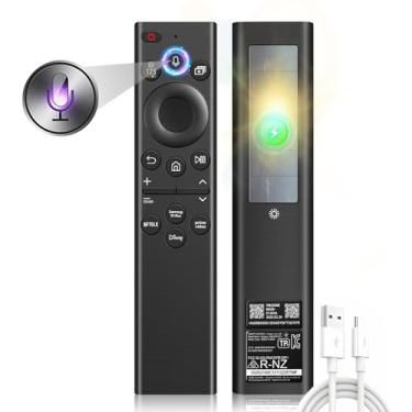 Imagem de Controle remoto de voz solar BN59-01385A para TV Samsung, substituição Bluetooth recarregável com 4 botões de atalho, compatível com Smart TVs 2021-2024, moldura, Neo QLED e séries Ultra HD