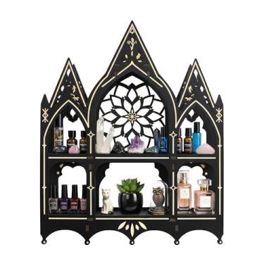 Imagem de FNYODX Prateleiras flutuantes de mariposa: Prateleiras flutuantes elegantes para parede. Use como prateleira de bugigangas ou prateleira de exibição de cristal para esmalte de unhas e muito mais