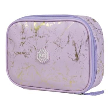 Imagem de Estojo Escolar Box KIT Marmore - Espaçoso com Divisória Interna, Fecho em Zíper e Cores Sortidas – Ideal para Lápis, Canetas e Material Escolar