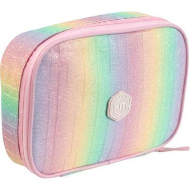 Imagem de Estojo Escolar Box KIT Arco-Iris - Espaçoso com Divisória Interna, Fecho em Zíper – Ideal para Lápis, Canetas e Material Escolar