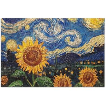 Imagem de St Patrick Highland Cow Quebra-cabeça fofo 500 peças presentes adultos para jogo de elefante branco quebra-cabeça paisagem personalizada impressão de arte animal, 20,5 x 14,9 polegadas