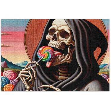Imagem de Quebra-cabeças engraçados Grim Reaper para adultos, 1000 peças, natureza, animal, arte, quebra-cabeça, colorido, presente engraçado, 75 x 40 cm
