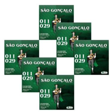 Imagem de Kit 6 encordoamento sao gonçalo cavaco niquel c/ bolinha 011 - SAO GON