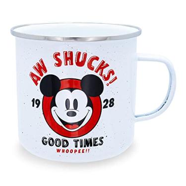 Imagem de Silver Buffalo Caneca de café Disney Mickey Face Shucks Whoopee Enamel Camper, 595 g