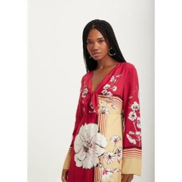 Imagem de Vestido Longo Evasê Estampado Com Manga Longa E Nó-Feminino