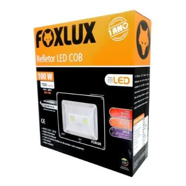 Imagem de Refletor de LED 100W Branco-Frio (6500K) Biv Preto - Foxlux