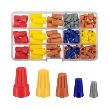 Imagem de Kit De Conectores De Fios Coloridos 102 Peças Conexão Rápida Terminais