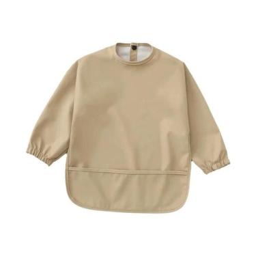 Imagem de Babador Impermeável De Manga Longa Para Crianças Com Bolso, Avental De