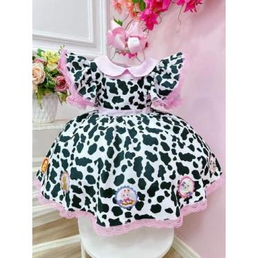 Imagem de Conjunto Infantil Cropped e Jardineira Fazendinha Vaquinha - Genérico,