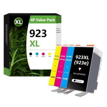 Imagem de Cartuchos de tinta de substituição 923XL 923e 923 para HP 923XL cartuchos de tinta para OfficeJet Pro 8130e 8132e 8135e 8138e 8139e 8120 8120e 8125 8130 8135, pacote com 4, preto ciano magenta amarelo