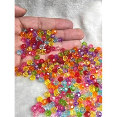 Imagem de Miçanga Acrílica Cristal 6mm Sextavada Colorida para Bijuterias e Artesanato – 200 Unidades (MIX - MIX)