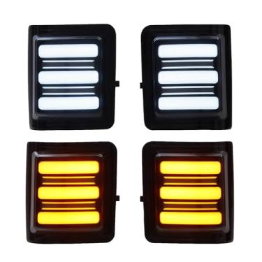 Imagem de autboom Conjunto de luzes de espelho lateral LED F250 Switchback sequencial e lâmpada de corrida DRL compatível com acessórios 2008-2016 F250 F350 F450 F550 Super Duty lentes fumê