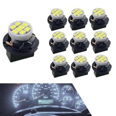 Imagem de Dogary Lâmpada de painel LED T10 de 10 peças, 194 168 3020 8-SMD LED de alto brilho com soquete de trava de torção, luz de corrida de alta eficiência luminosa à prova de choque, lâmpada universal