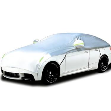Imagem de Guuffe Capa para metade do carro para para-sol, metade do carro, capa de neve, impermeável, universal, prata com algodão (Sedan)
