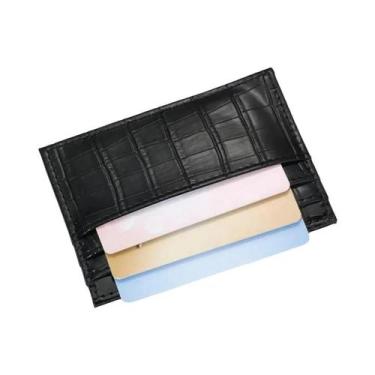 Imagem de Carteira Feminina Slim Minimalista Com Padrão De Crocodilo, Porta-cart