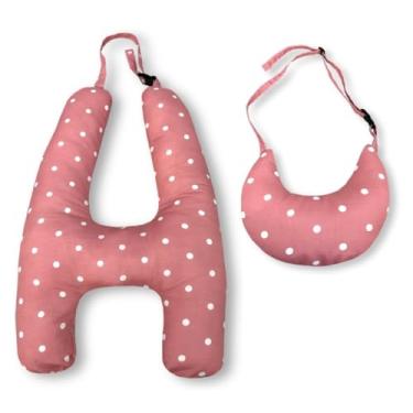 Imagem de Travesseiro de Viagem em Formato H com Almofada de Pescoço – Fibra Siliconada – Infantil e Adulto(POA ROE)