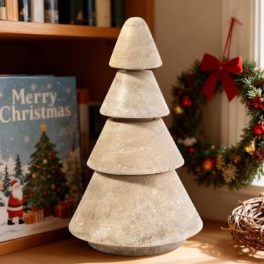 Imagem de Koville Árvore de Natal travertino - castiçal de uso duplo, decoração de férias de pedra natural para casa e presente (RomanTravertine)