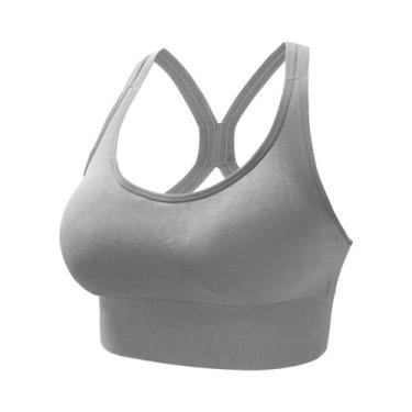 Imagem de Sutiã esportivo sem costura confortável e respirável push up para ioga