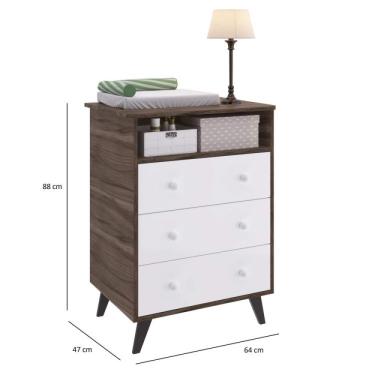 Imagem de Comoda 3 Gavetas Retrô 2041 Móveis Percasa